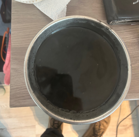 black magnetite in central heating water