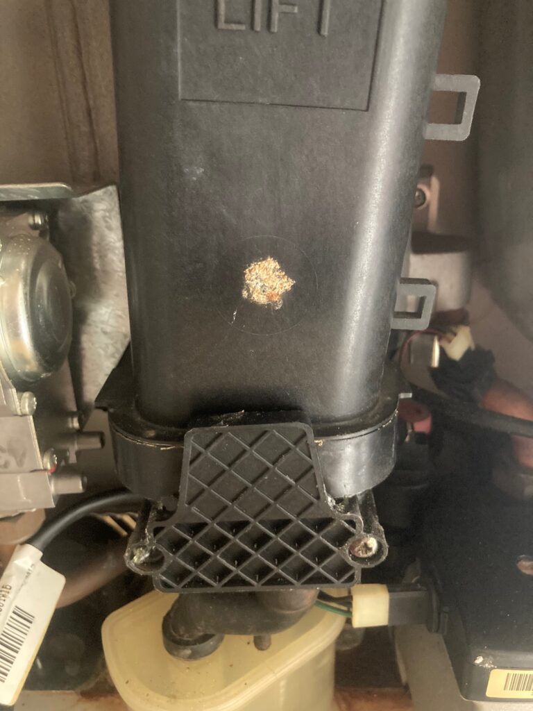 cracked flue manifold on Ideal Logic. We booked for a boiler service in Market Rasen LN8